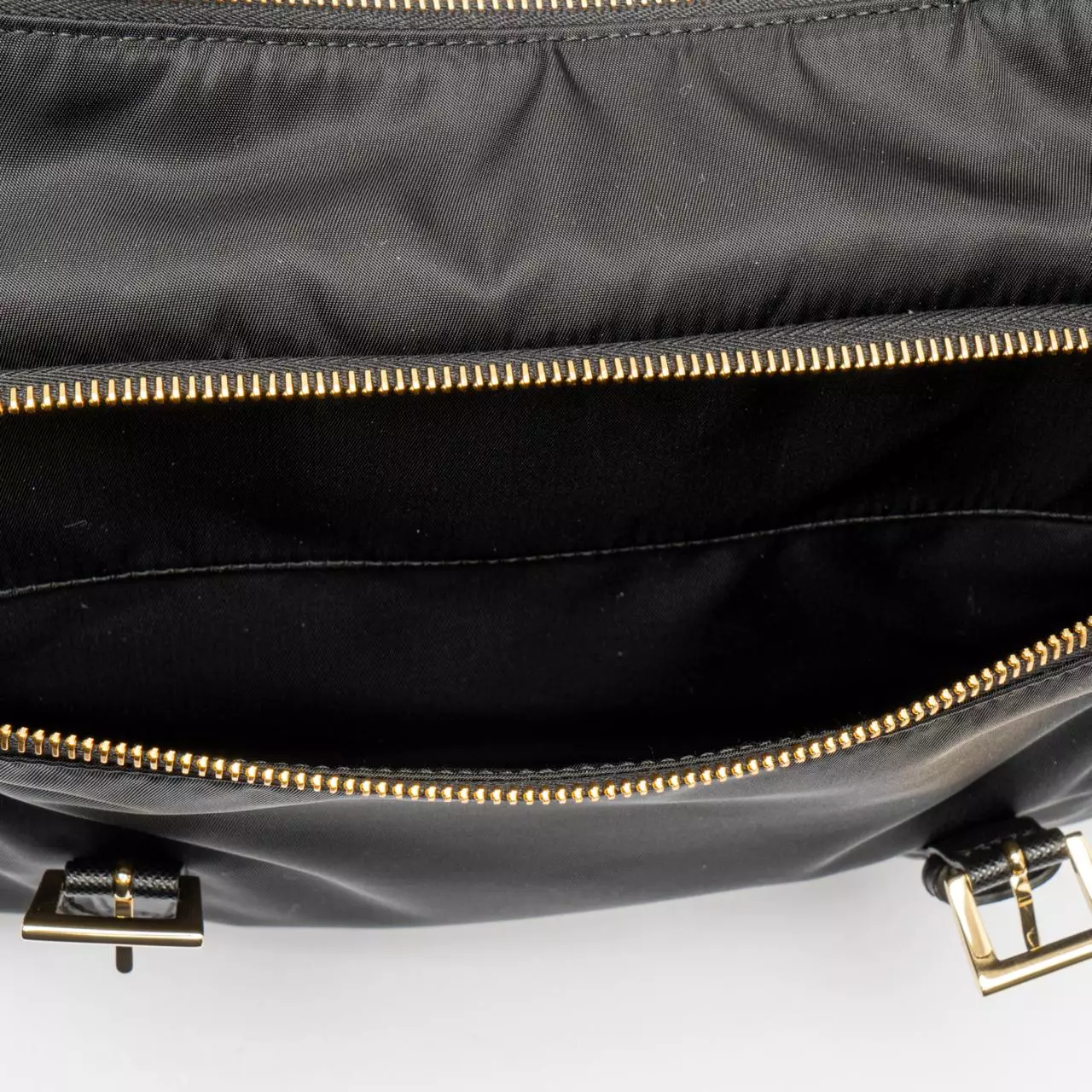 Re-Nylon and Saffiano Leather Messenger Bag Black