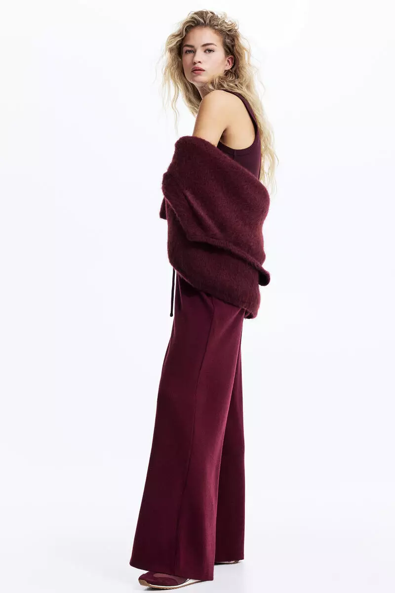 Waffled drawstring trousers