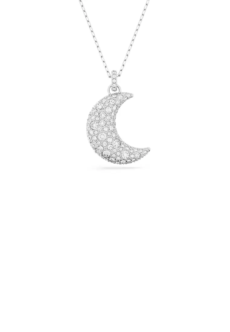 Luna Pendant Moon White Rhodium Plated