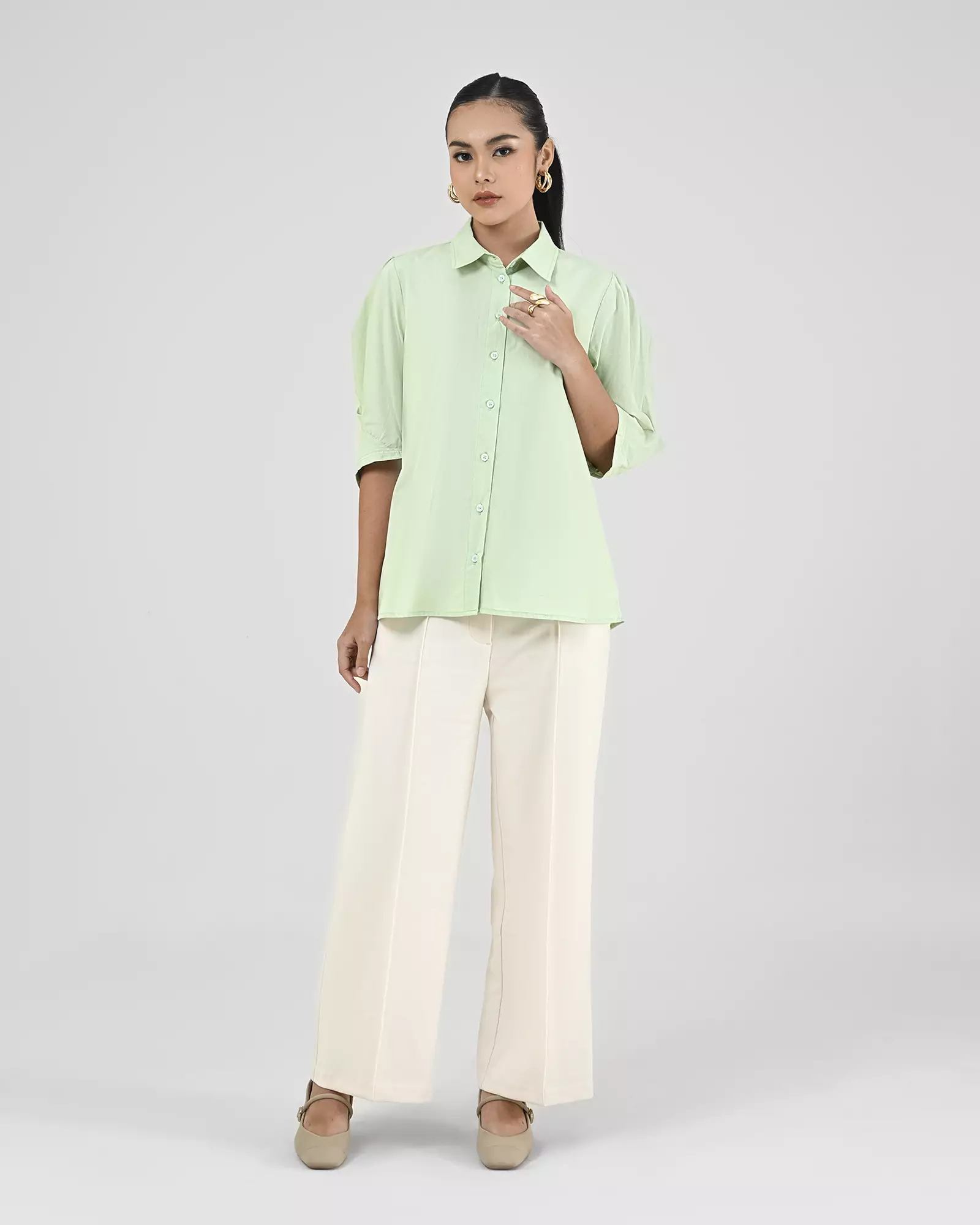 Geulis.id KARISA SHIRT - Sage