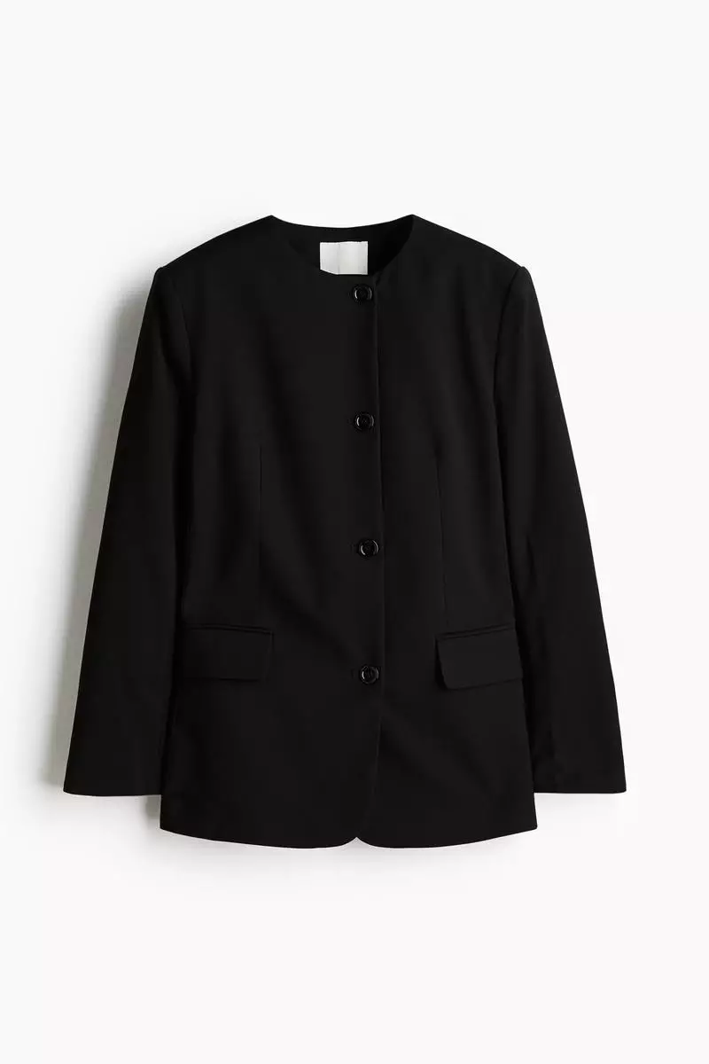 Collarless blazer