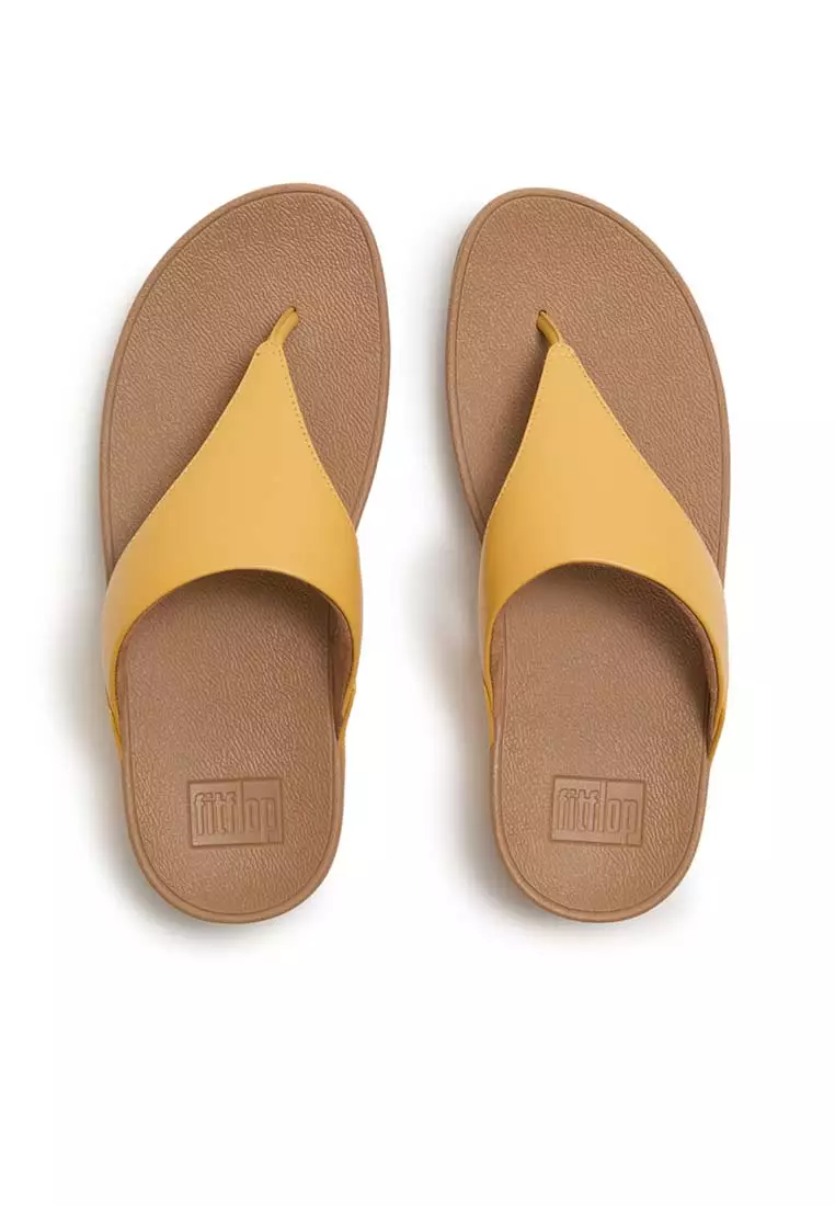 FitFlop LULU Leather Toe-Post Sandals - Turmeric (I88-D65)