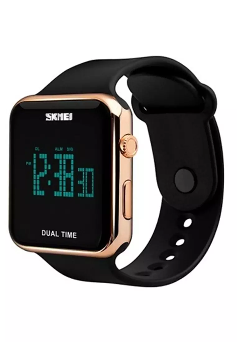 Jam Tangan Casual Digital Pria Waterproof 50m Strap Tali Material Karet DN65 ORIGINAL