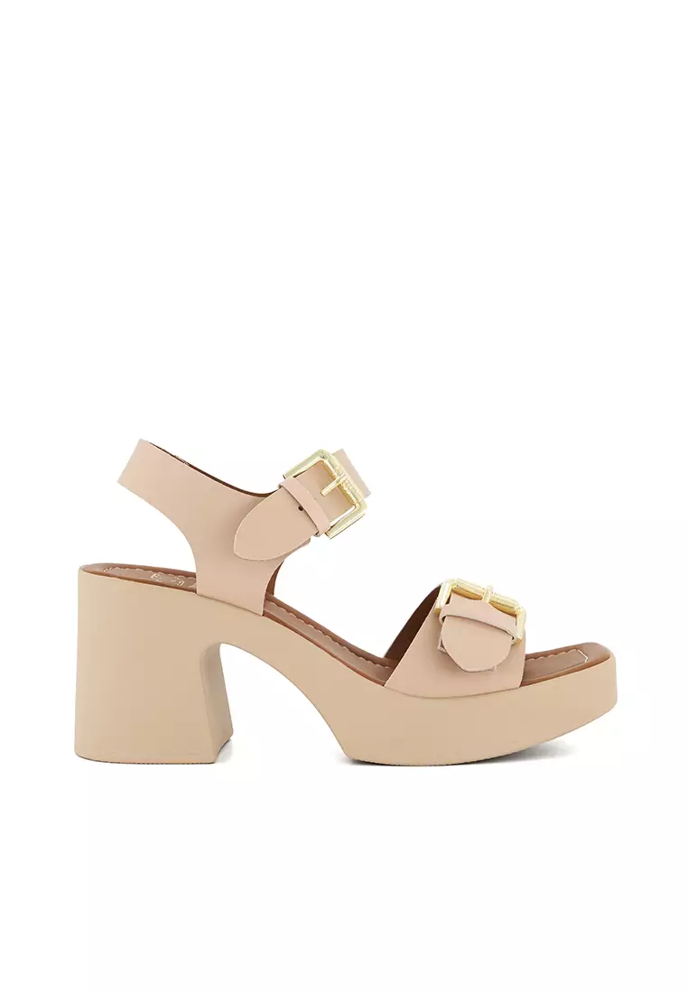 Discount on Dune London  shoes - SKU: Jenies Buckle Platform Heel Blush