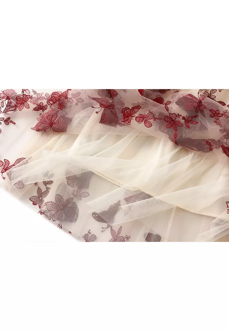 Spring/Summer Lace Butterfly Mesh Maxi Skirt  AF8652