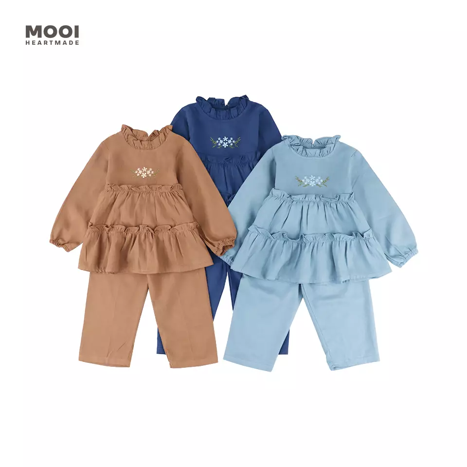 Mooi Setelan Anak Perempuan Raya Collection Maira Tunik Set - Camel Brown