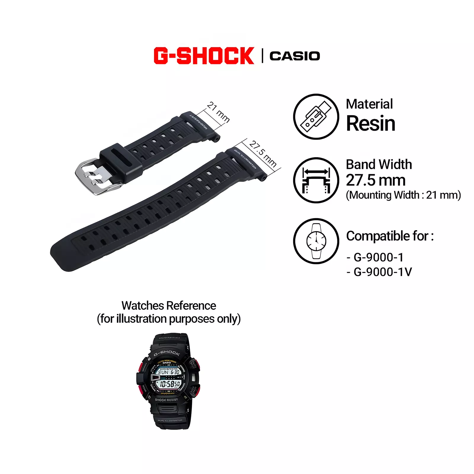 Band Casio Ga 9000 Gshock 9000 Strap Tali Band Jam Casio G-Shock
