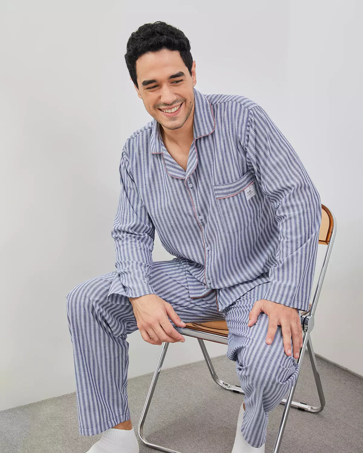 Set Piyama Katun Celana Panjang - Midnight Custard | Couple Set Sleepwear Pria