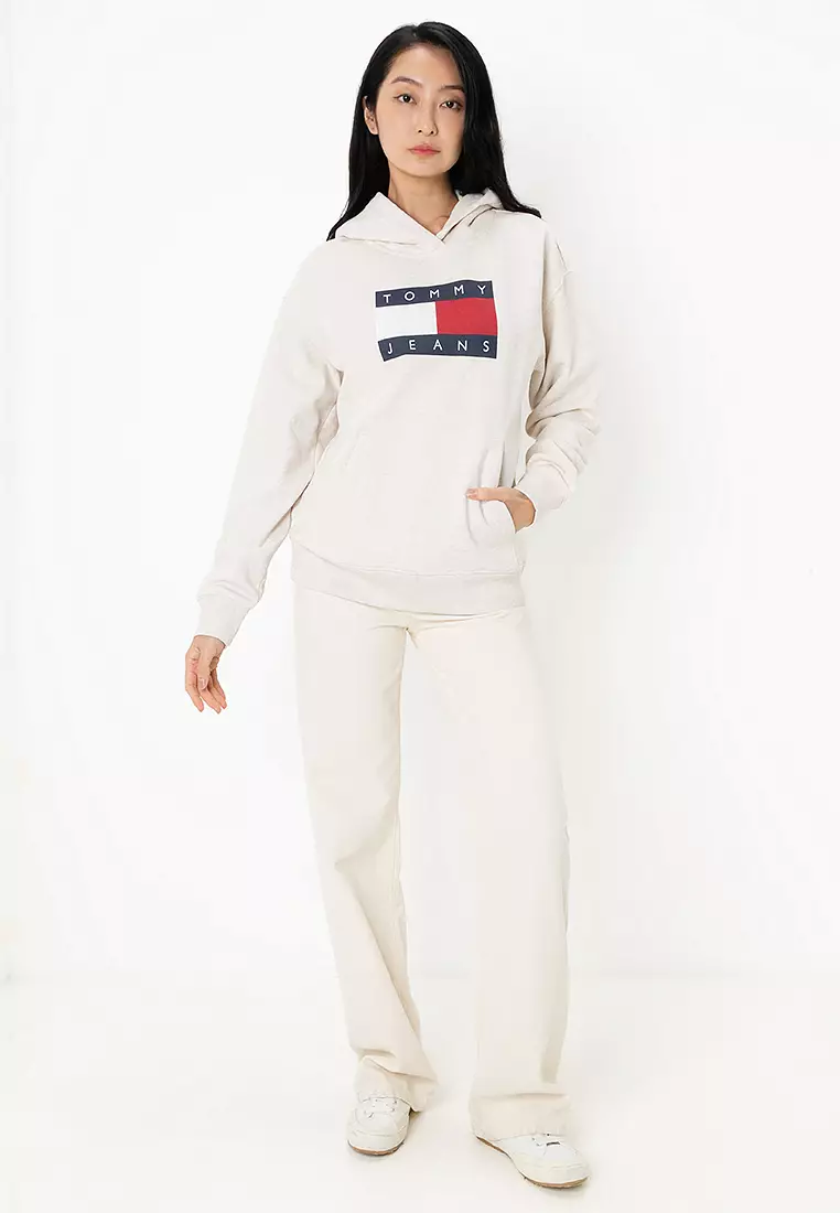 Tommy hilfiger flag hoodie white outlet