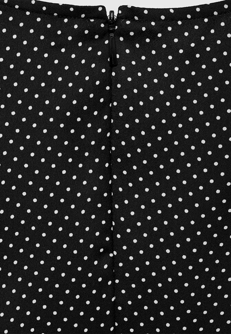 Polka-Dot Dress With Side Ruched