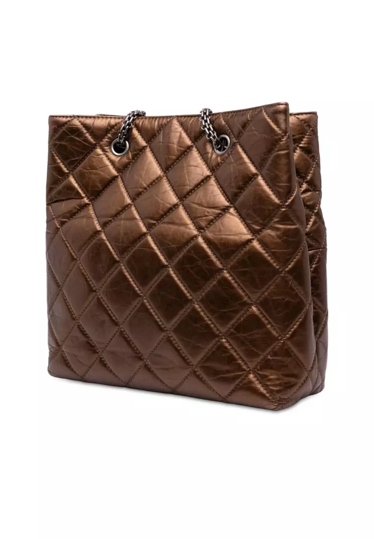 Pre-Loved Chanel Quilted Metallic Aged Calfskin Reissue 2.55 Tote