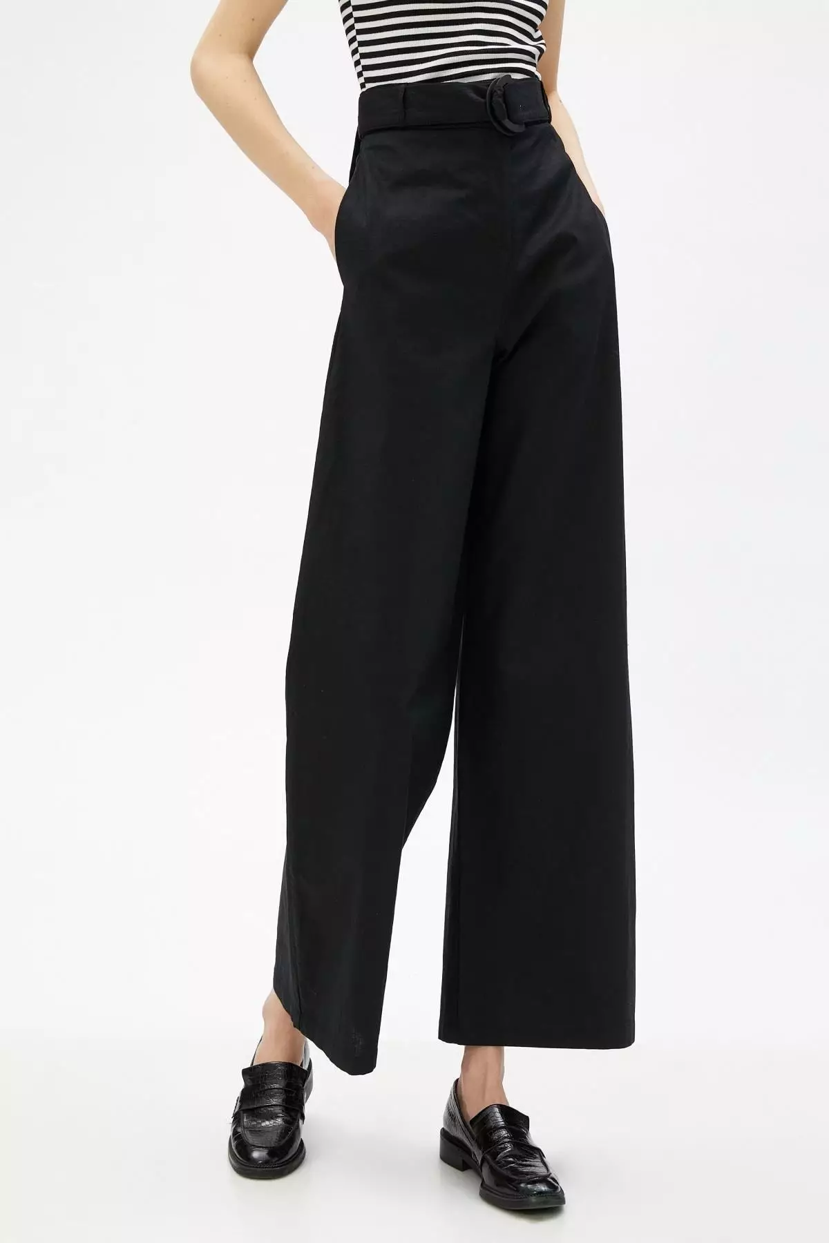 【2plan】Rings Belted Wide Slacks 2plan】Two-Tuck Belted Wide Pants (2plan/スラックス