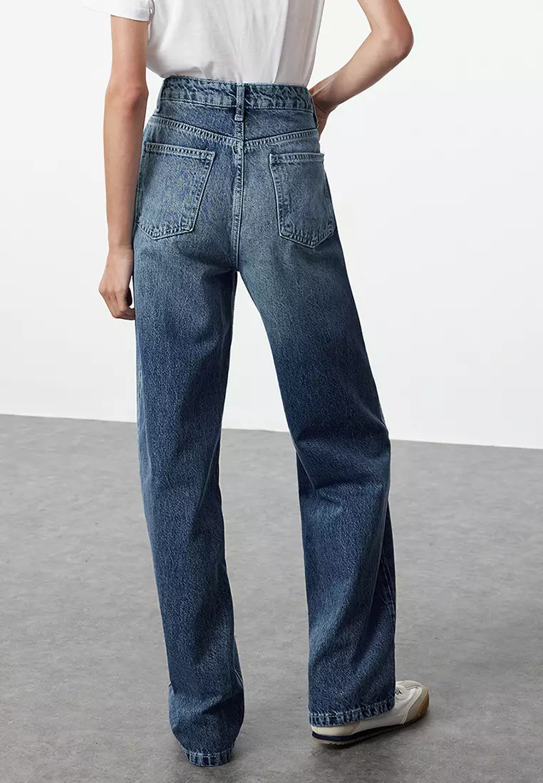 Cotton High Waist Jeans