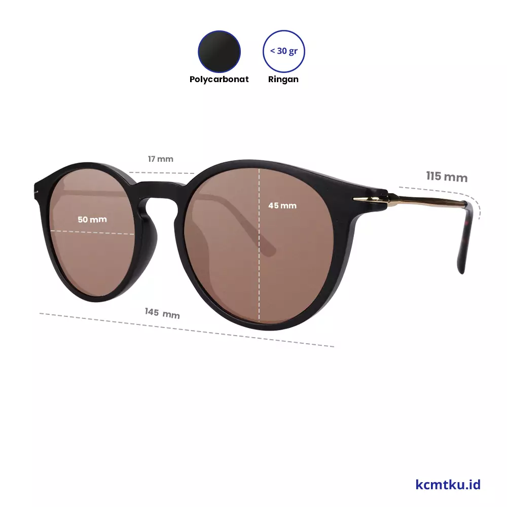 Caca Eyewear Sunglasses Anti UV - Black Doff Penyu