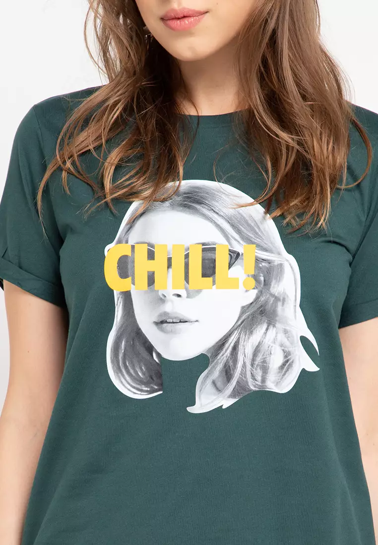 Kaos Wanita Chill Green