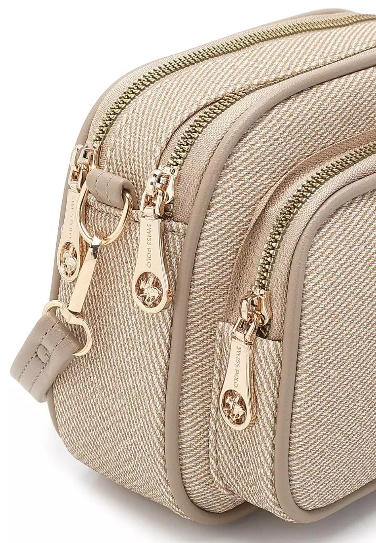 Women's Sling Bag / Crossbody Bag / Shoulder Bag (斜孭袋 / 單肩包) - 棕色 / 米黃色