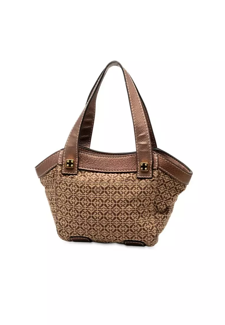 Pre-Loved Loewe Anagram Canvas Tote