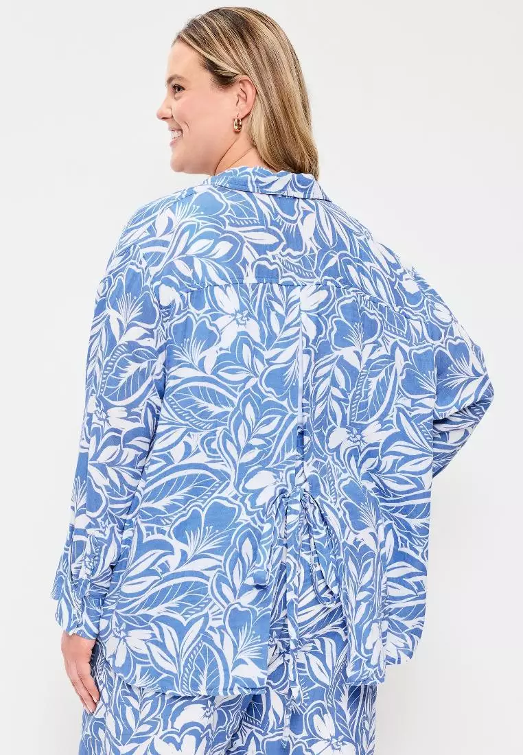 Open-Back Button-Down Shirt
