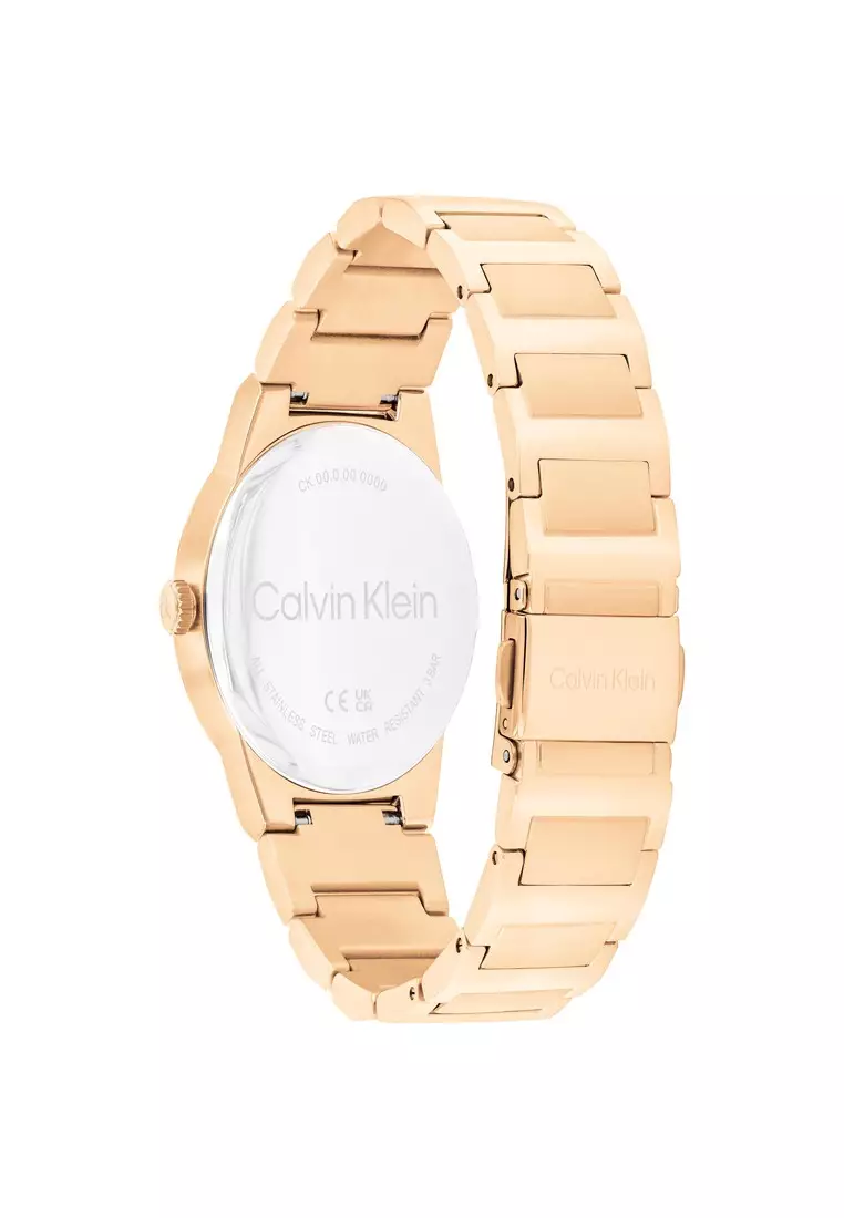 Women's Ionic Plated Rose Gold Steel & Quartz Basic Slim Watch - CK25100086