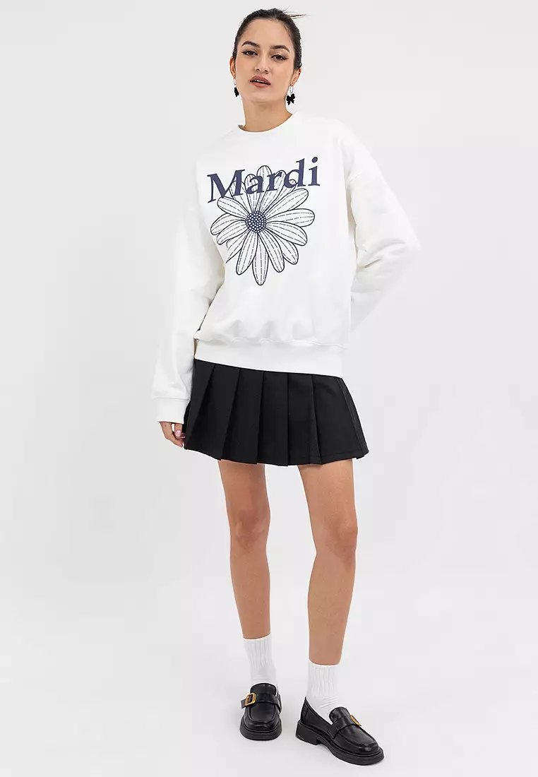 Sweatshirt Flowermardi_ White Navy