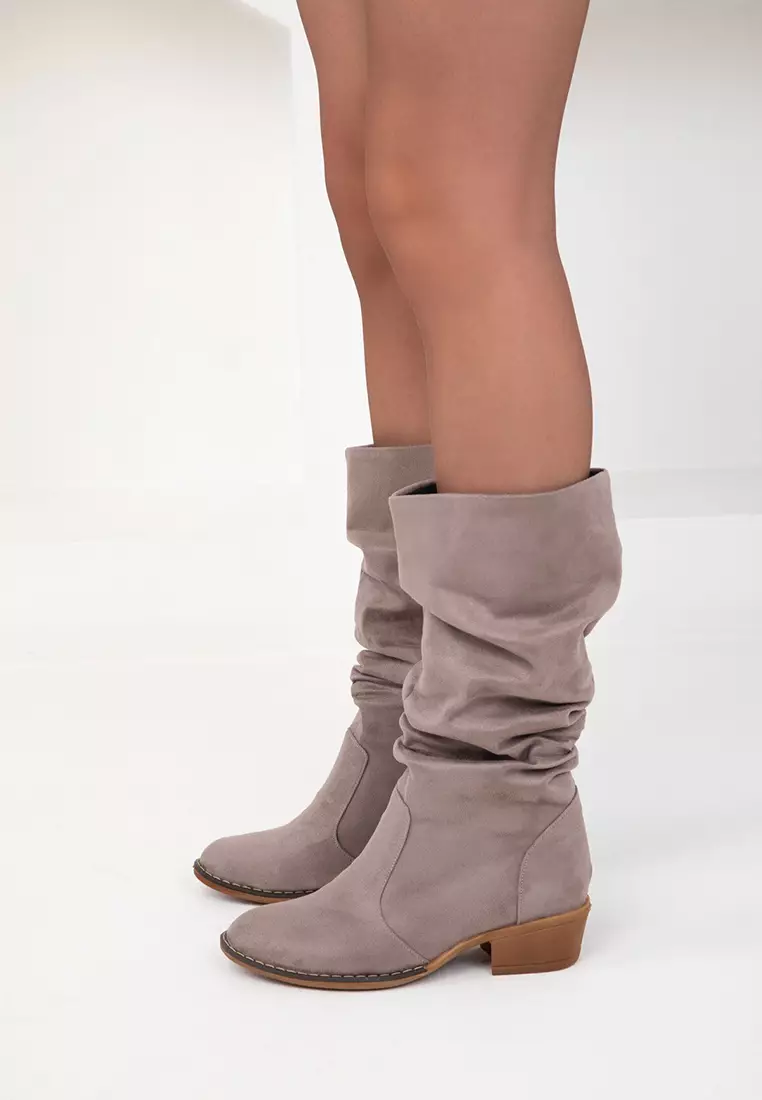 Ruched High Boots