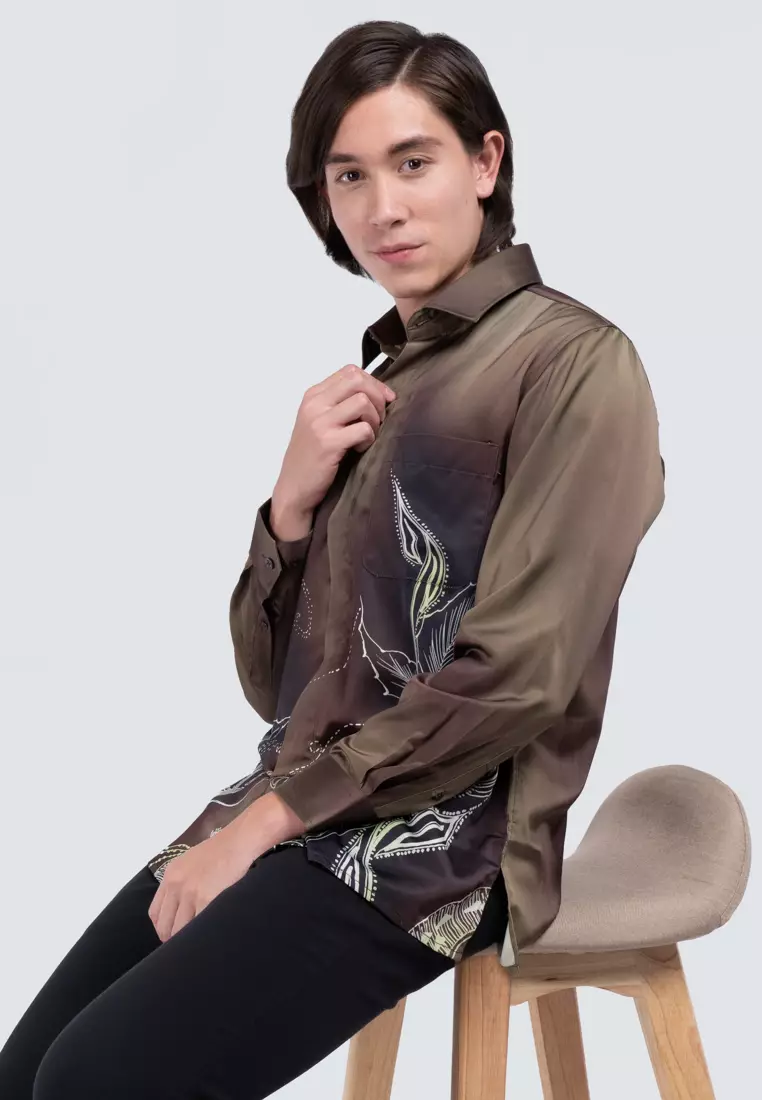 Emmer Zecna - Men’s Micro Fiber Batik Regular Fit Long Sleeve 8817N-2205