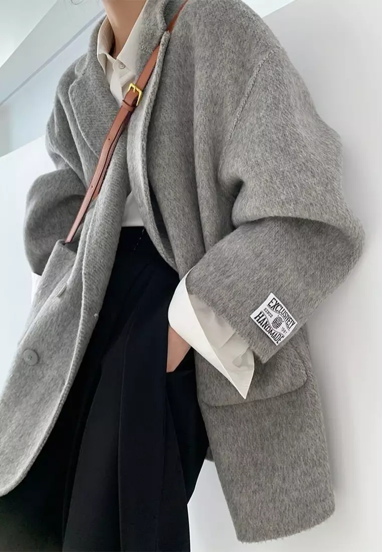 2025 Korean Style Loose-fitting Wool Short Jacket CA25102441GY