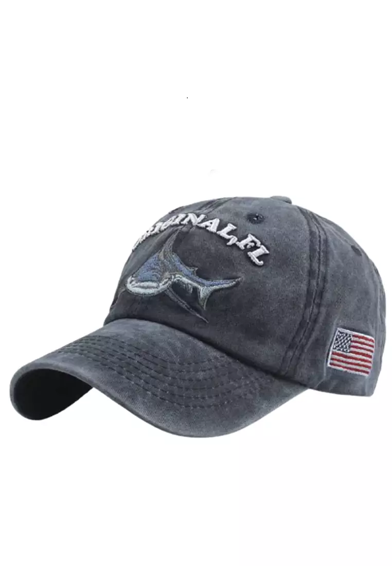 Bryan Topi Baseball Cap Snapback Model Shark Creative Design Material Cotton Polyester ORIGINAL - Gray