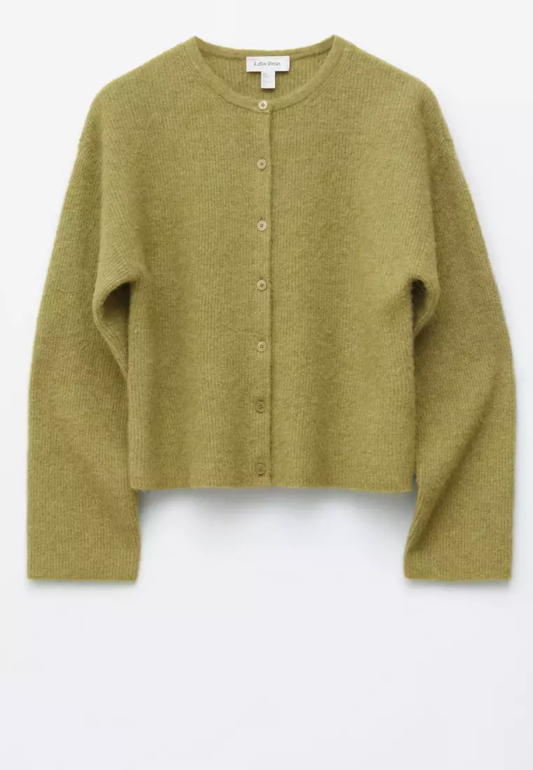 Alpaca-Blend Knitted Cardigan