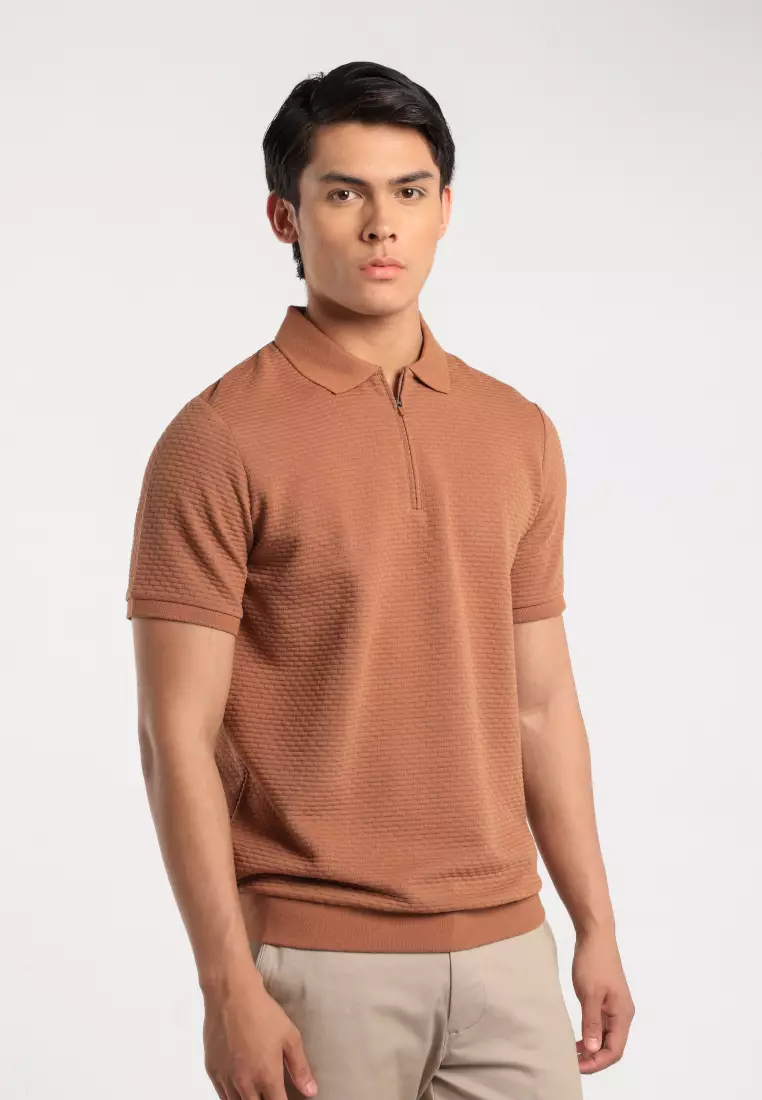 MOC - Kaos Polo Pria Lengan Pendek Caleb - Brown