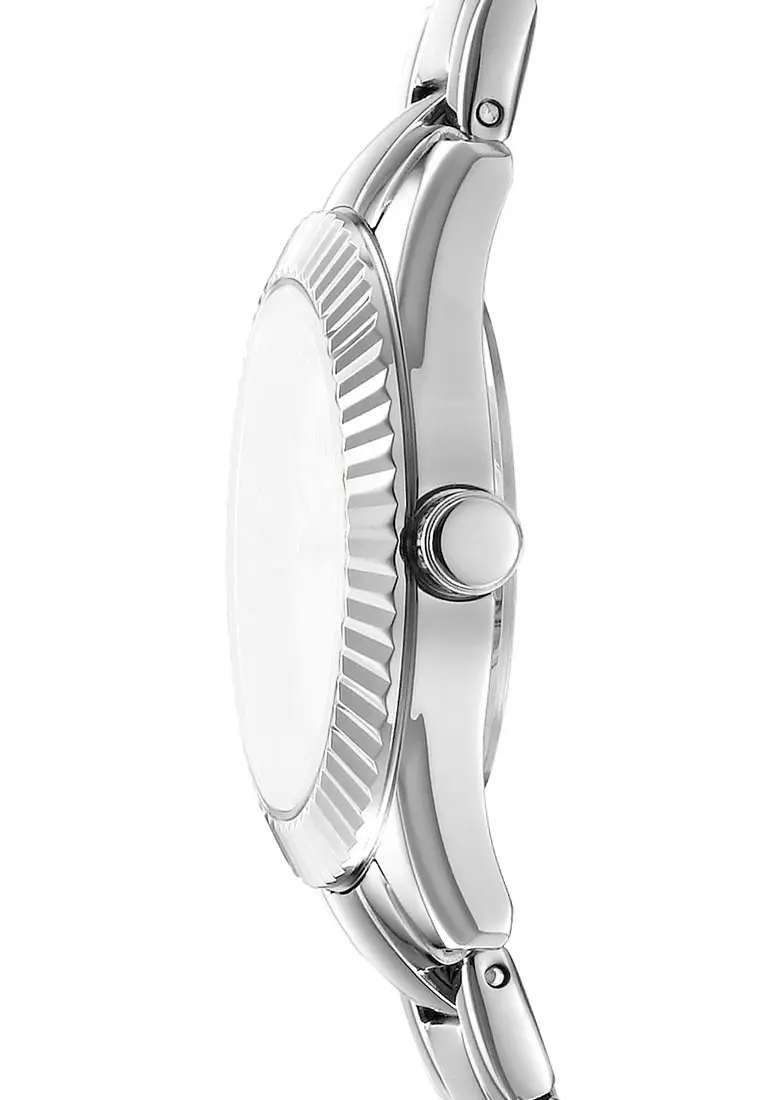 DKNY Chambers Glitz  Silver Stainless Steel Analog Quartz Watch For Women DK1L017M0035