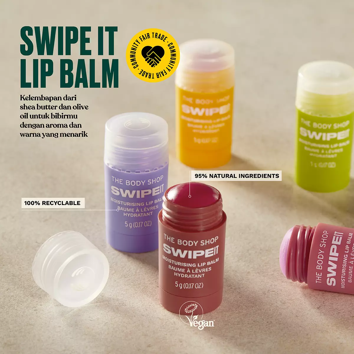 Jual The Body Shop Swipe It Lip Balm Blueberry 6gr Original 2024