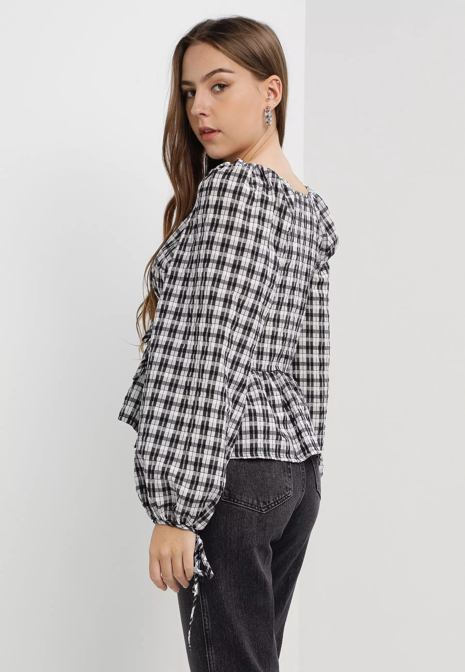 Topshop check discount pattern sweater