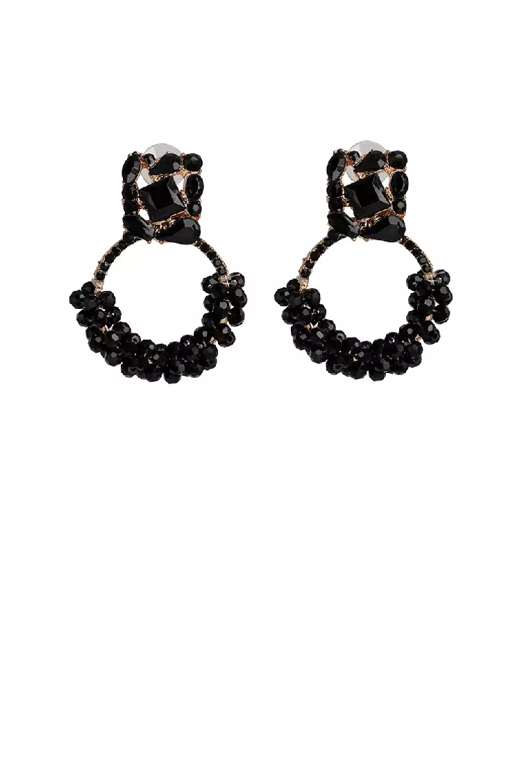 Black cubic sale zirconia hoop earrings