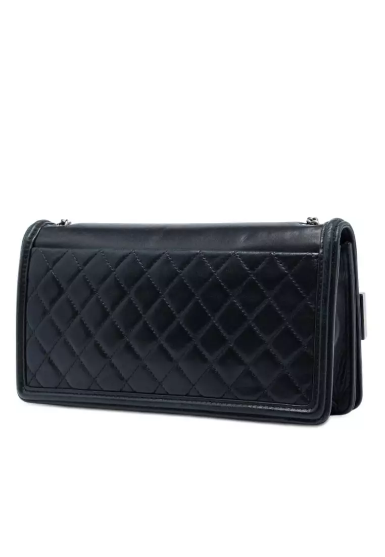 Pre-Loved Chanel Lambskin And Acrylic Boy Brick Horizontal Flap