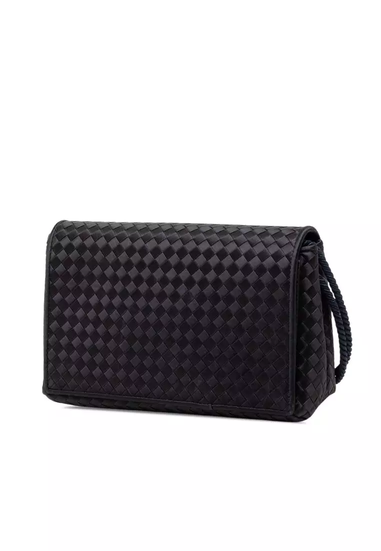 Pre-Loved Bottega Veneta Satin Intrecciato Shoulder Bag