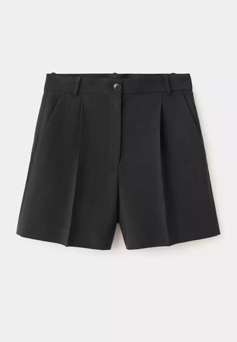 Straight-Fit High-Waist Bermuda Shorts