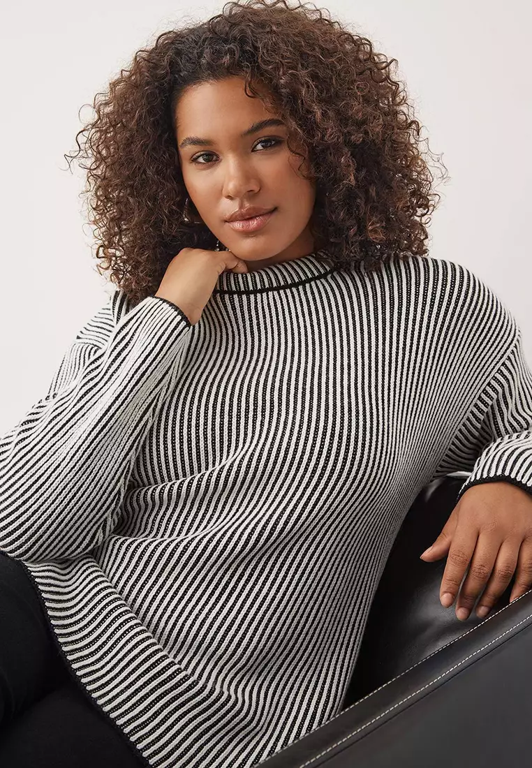 Black Ribbed Crew Neck Knit Sweater Tbbaw26An00035