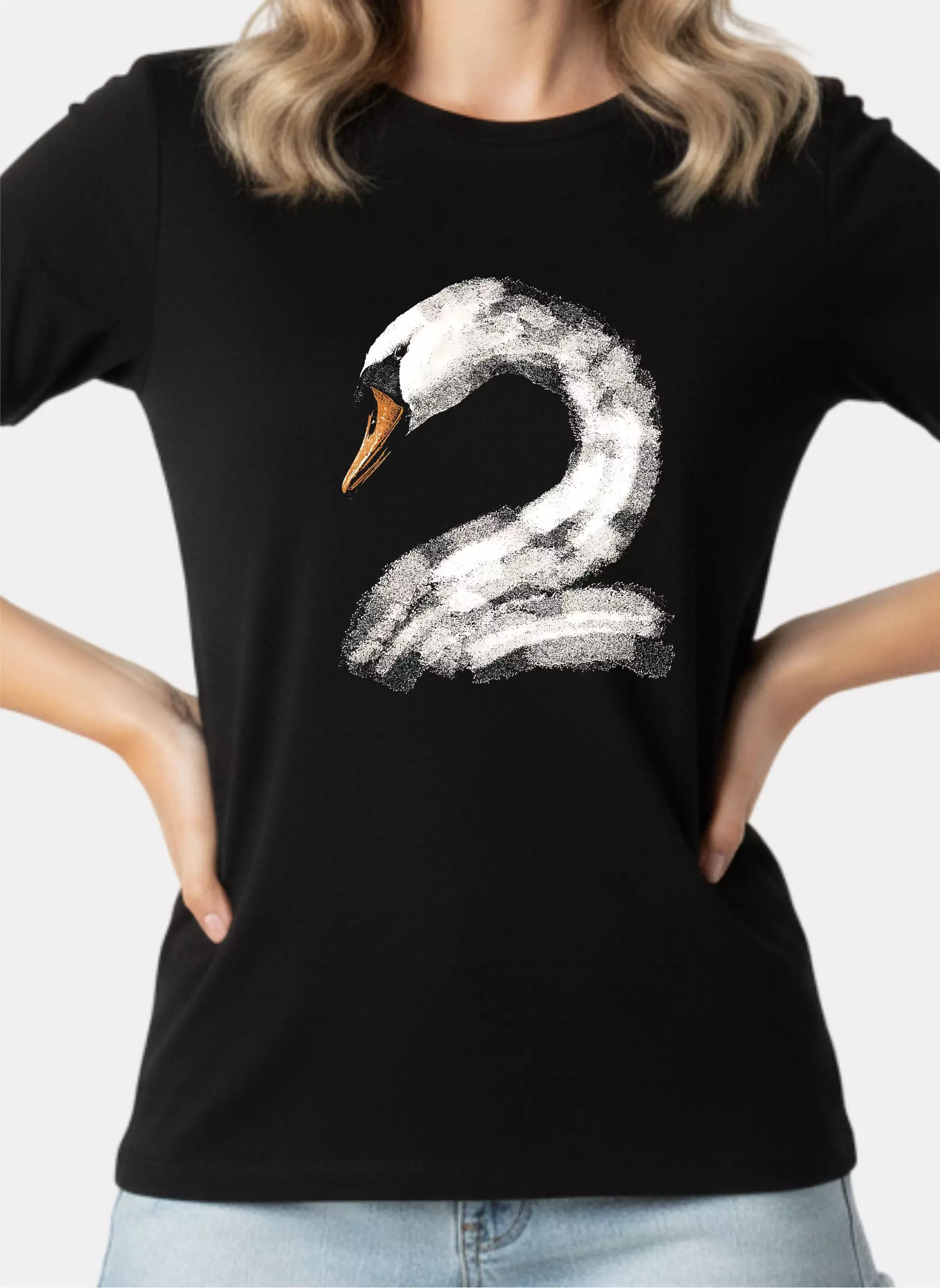 TONIQUE Kaos Wanita 24S Katun Combed Grafis Reguler Fit Hitam Tshirt POISE Cotton Combed 24S Graphic Tshirt Regular Fit Black Tshirt