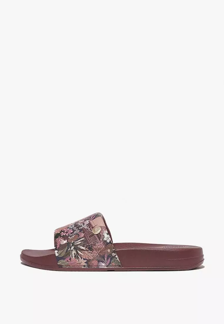 Discount on Fitflop  shoes - SKU: Fitflop Iqushion X Jim Thompson Women's Water-Resistant Slides - Java Brown