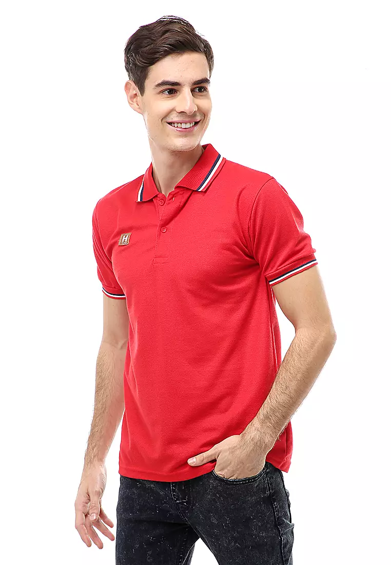 Jack Atasan Formal Kaos Polo Pria Short Sleeve Material Cotton ORIGINAL - Red