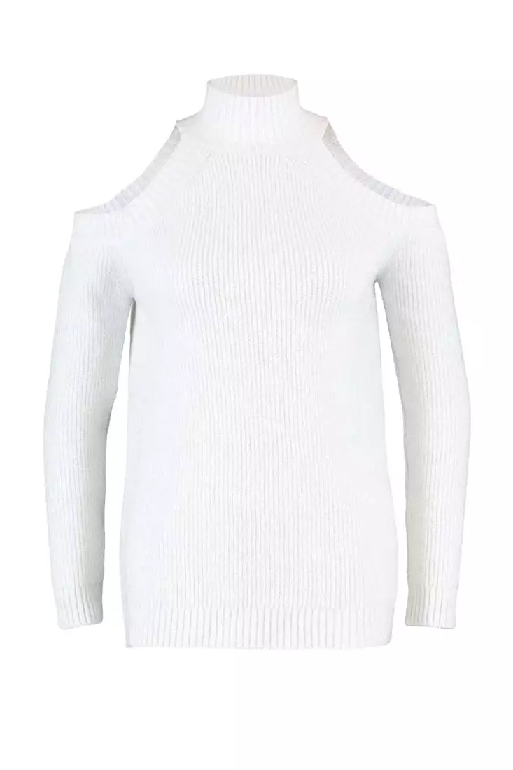 White cut out on sale sweater