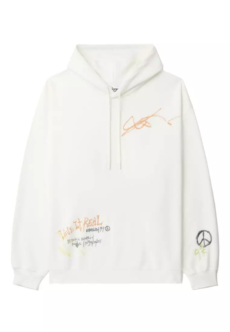 Buy izzue Relaxed logo graphic hoodie 2024 Online ZALORA Singapore