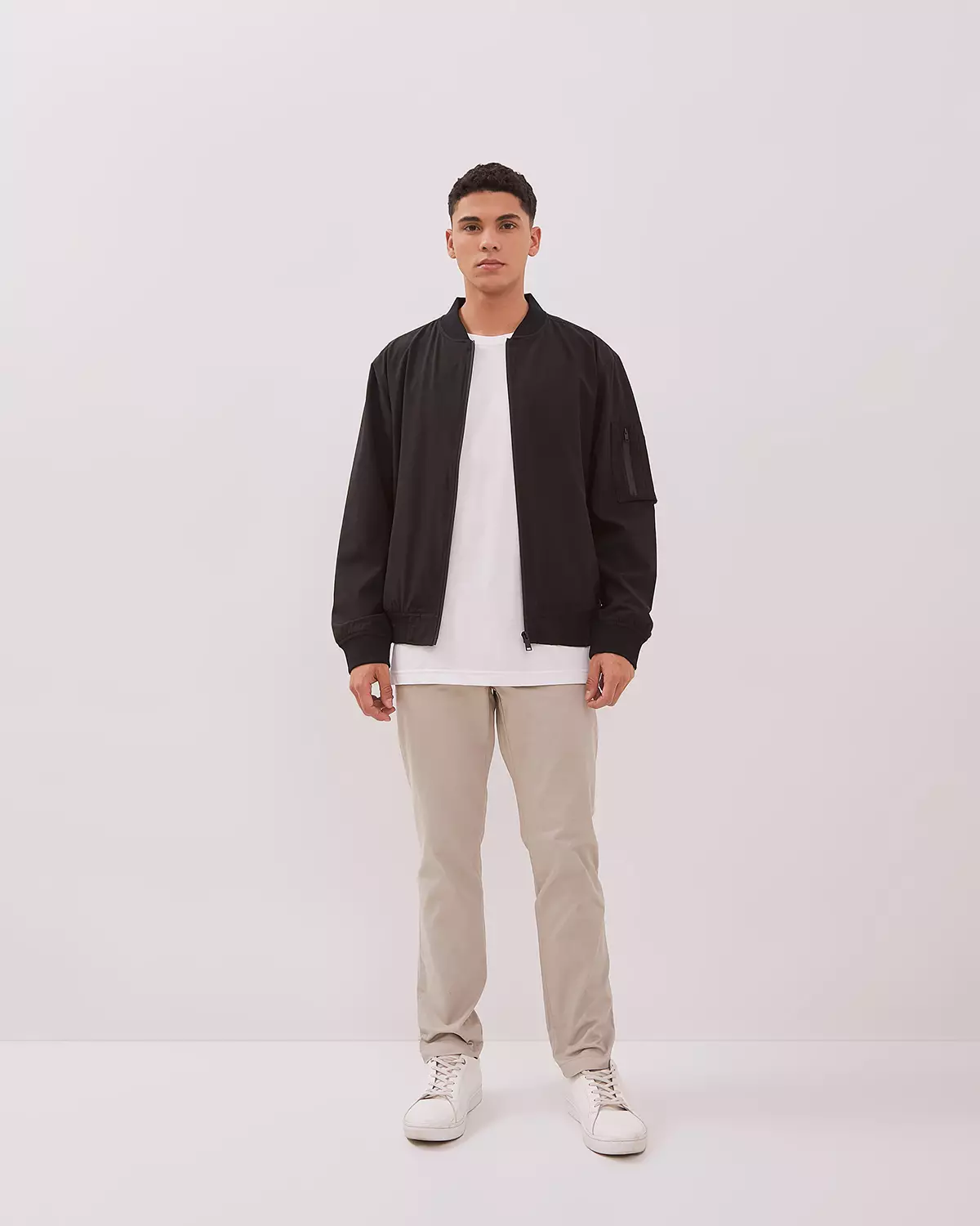 BLACK BOMBER JACKET FOR MEN