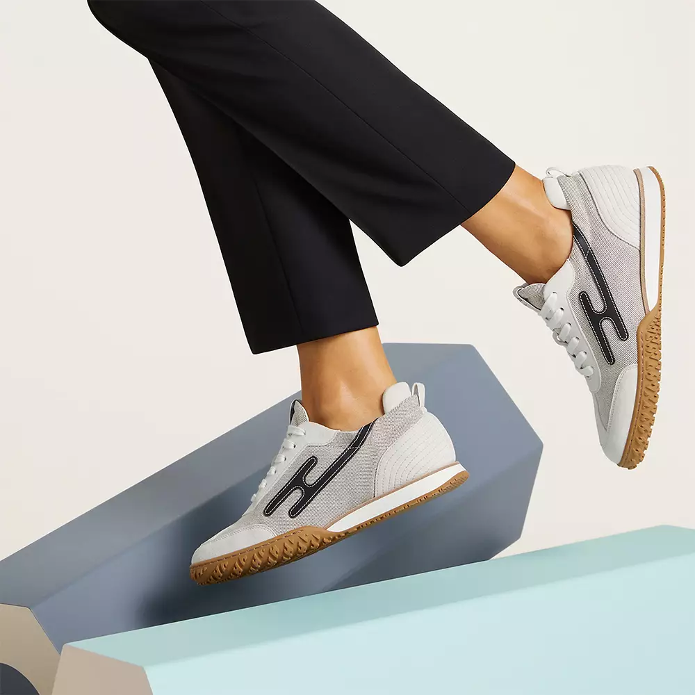 Jet Sneakers Canvas and Suede Goatskin Leather Multicolor Prunoir