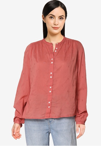 GAP red Easy Button-Front Blouse 3D1B4AA3E00A16GS_1