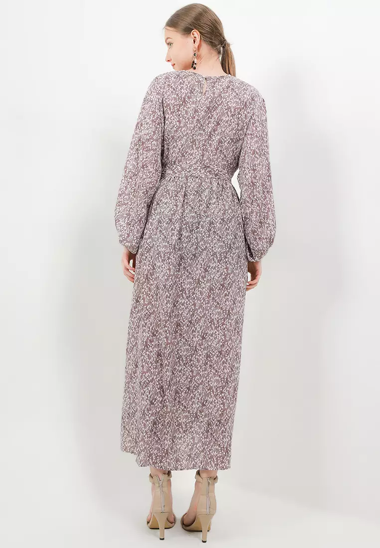 Self Tie Pintuct Maxi Dress