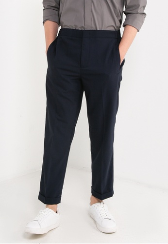 ck Calvin Klein navy Travel Wool Elasticated Pants 9972AAAD3FBEBDGS_1