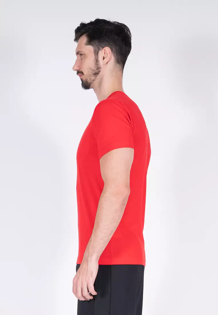Men Active Round Neck Tee (Red)