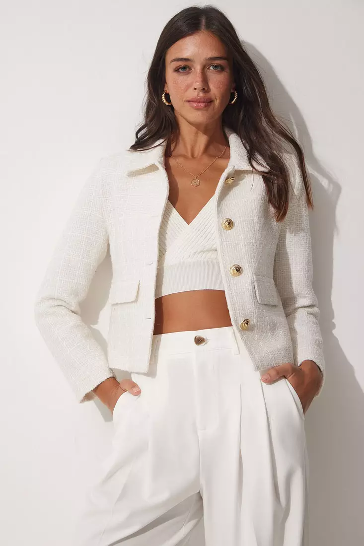 Buy Happiness Istanbul Knitted Tweed Jacket 2024 Online ZALORA